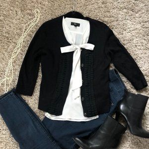 Merona - Ruffled Black Cardigan
